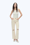 Mid Rise Straight Denim Jeans - Natural-Straight-BAYEAS