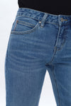 Yoyo Mid Rise Cuffed Straight Denim Jeans-Straight-BAYEAS