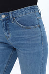 Yoyo Mid Rise Cuffed Straight Denim Jeans-Straight-BAYEAS