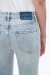 Flora Mid Rise Straight Cuffed Denim Jeans-Straight-BAYEAS