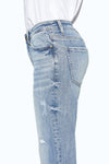 Flora Mid Rise Straight Cuffed Denim Jeans-Straight-BAYEAS