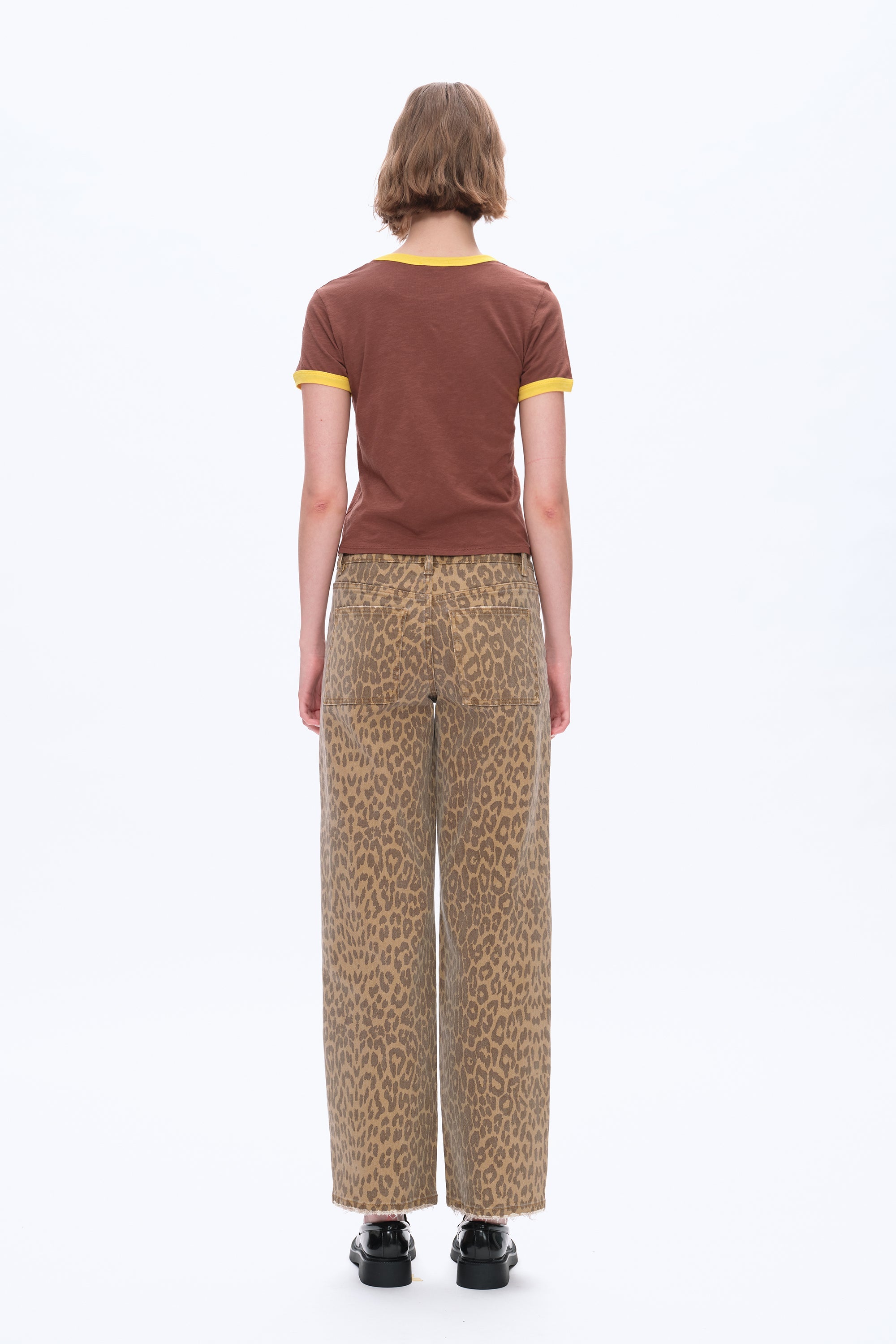 Mid Rise Leopard Print Relax Straight Pants – Bayeas