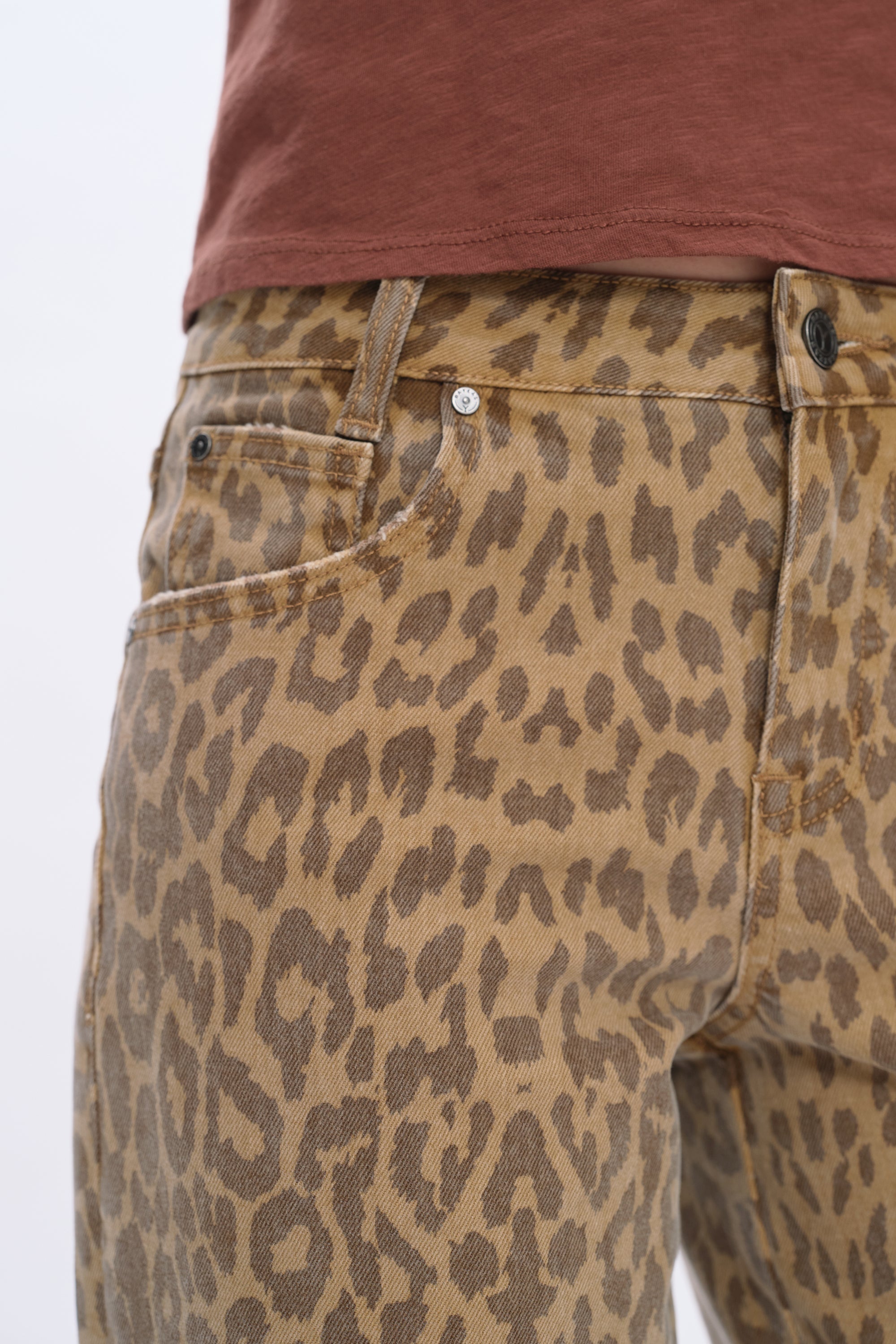 パンツ BEEDEN LEOPARD PRINT PANTS Mid Rise Leopard Print Relax Straight Pants – Bayeas