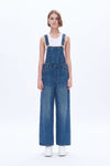 Wide Leg Denim Overalls