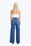 High Rise Wide Leg Denim Jeans With Slit-Wide Leg-BAYEAS