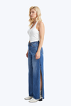 High Rise Wide Leg Denim Jeans With Slit-Wide Leg-BAYEAS