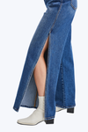 High Rise Wide Leg Denim Jeans With Slit-Wide Leg-BAYEAS