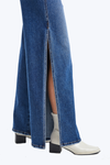 High Rise Wide Leg Denim Jeans With Slit-Wide Leg-BAYEAS