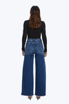 High Rise Wide Leg Denim Jeans With Slit-Wide Leg-BAYEAS