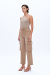 Super High Rise Cargo Straight Wide Leg Denim Jeans