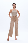 Super High Rise Cargo Straight Wide Leg Denim Jeans