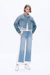 Jeremy Mid Rise Two Tones Wide Leg Pants
