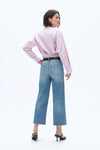 Womens Wide Leg Crop Jeans