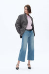 Womens Wide Leg Crop Jeans