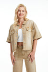 Puffy Sleeve Denim Jacket-Jackets-BAYEAS