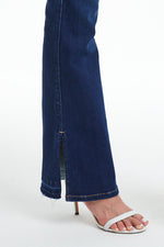 HIGH RISE FLARE JEANS WITH CLEAN HEM BYF1037 SAPPHIRE