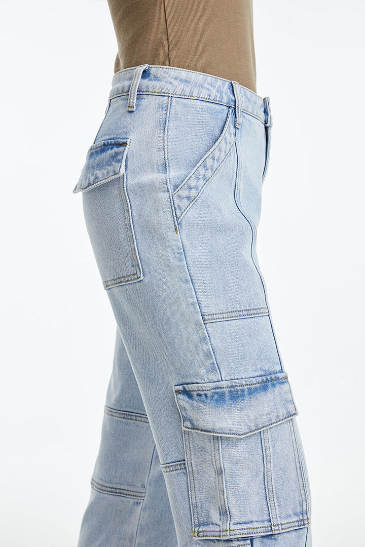 High Rise Straight Leg Denim Jeans