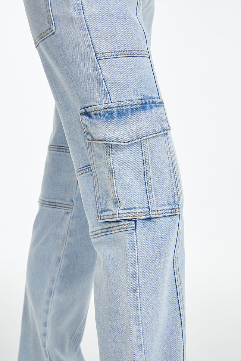 High Rise Straight Leg Denim Jeans