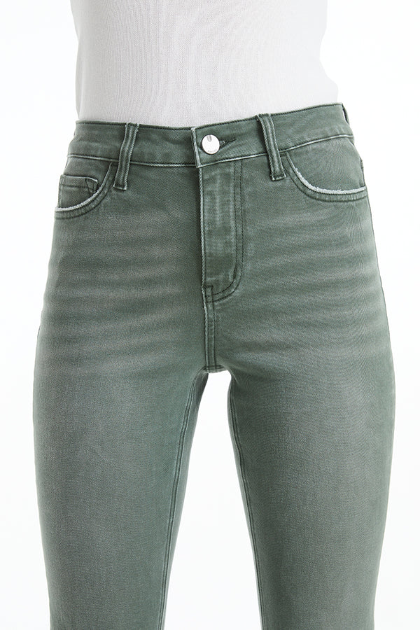High Rise Distressed Flare Pants