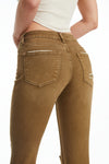 Mid Rise Flare Jeans With Button Fly-Flare & Bootcut-BAYEAS