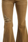 Mid Rise Flare Jeans With Button Fly-Flare & Bootcut-BAYEAS