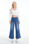 High Rise Carpenter Wide Flare Jeans-Wide Leg-BAYEAS