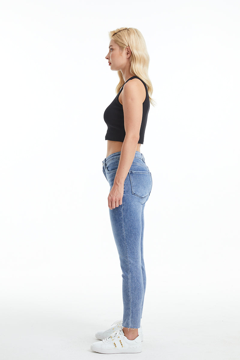 MID RISE STRETCH ANKLE SKINNY JEANS