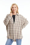 Women'S Ragged Long Sleeve Loose Shirt