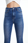 High Rise Straight Leg Crop Jeans-Straight-BAYEAS