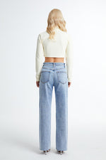 HIGH RISE WIDE LEG JEANS BYW8066 GLACIER