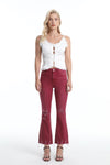 High Rise Ankle Distressed Flare Pants