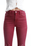 High Rise Ankle Distressed Flare Pants