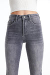 HIGH RISE FLARE LEG JEANS WITH RAW HEM BYF1110 GRAY