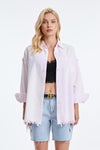Women'S Ragged Long Sleeve Loose Shirt