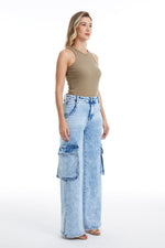 HIGH RISE WIDE LEG FLARE JEANS BYW8105 LB