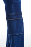HIGH RISE WIDE LEG FLARE JEANS BYW8105 DB