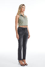 MID RISE SKINNY WITH BUTTON FLY BYS2125 BLACK STONE