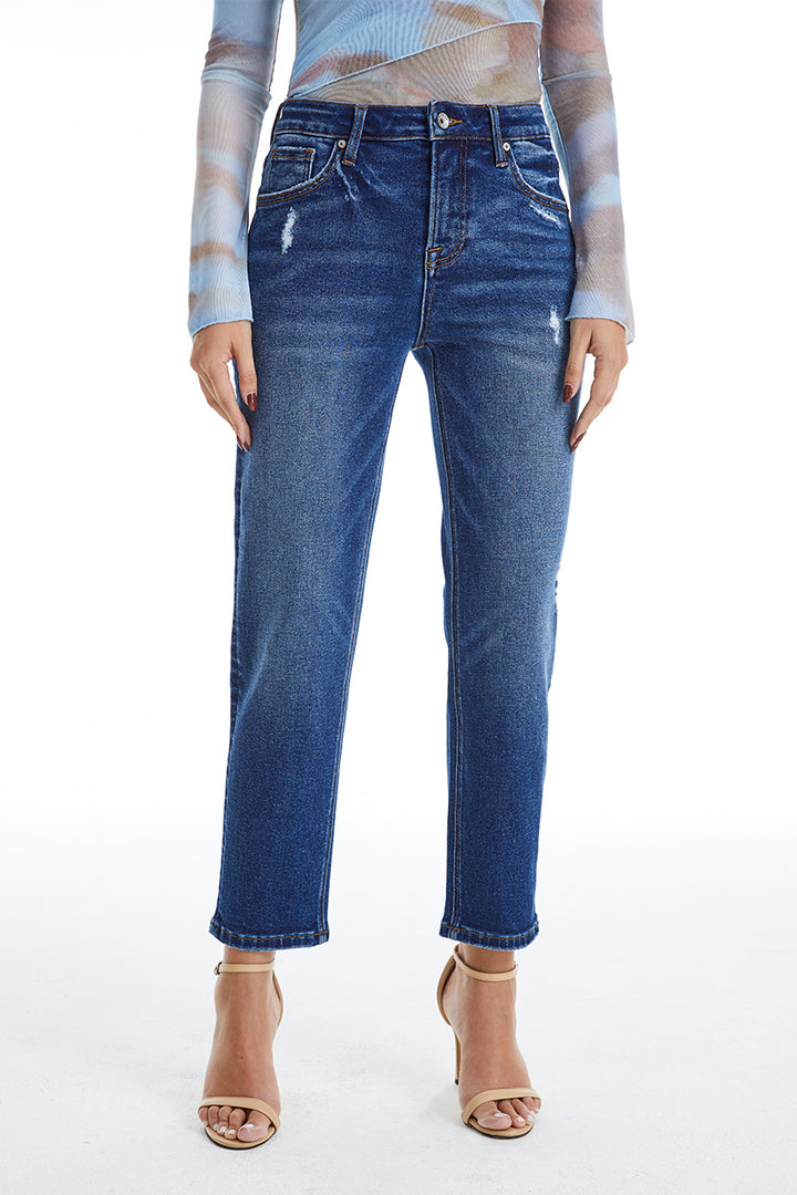 High Rise Loose Tapered Mom Denim Jeans