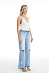 Raw Hem Distressed Bootcut Jeans-Flare & Bootcut-BAYEAS