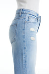 Raw Hem Distressed Bootcut Jeans-Flare & Bootcut-BAYEAS