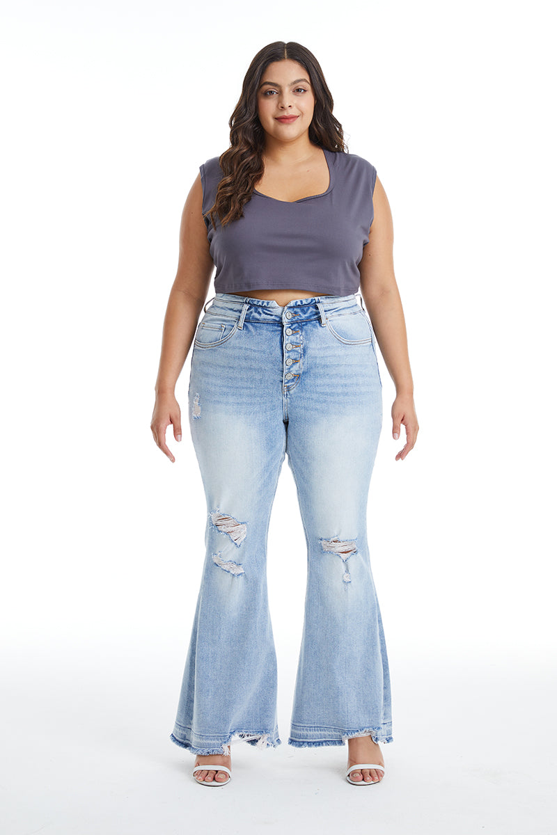 HIGH RISE FLARE JEANS BYF1016R-P