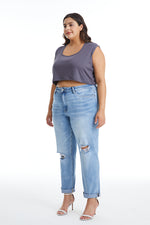 HIGH RISE MOM JEANS BYM3053-P MB