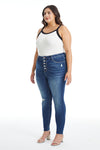 HIGH RISE BUTTON FLY SKINNY JEANS BYS2022-P