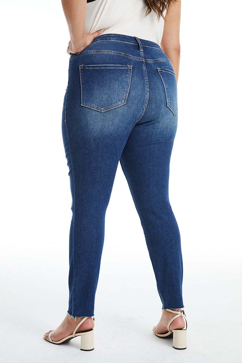 HIGH RISE BUTTON FLY SKINNY JEANS BYS2022-P