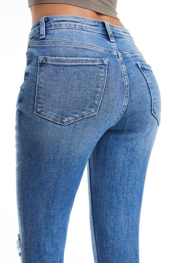 High Rise Crop Skinny Denim Jeans