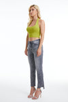 High Rise Slim Straight Jeans-Straight-BAYEAS