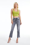 High Rise Slim Straight Jeans-Straight-BAYEAS