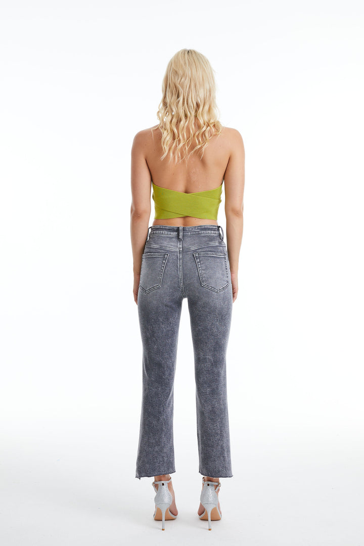 High Rise Slim Straight Jeans