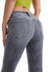 High Rise Slim Straight Jeans-Straight-BAYEAS