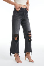 HIGH RISE 90'S VINTAGE CROP FLARE JEANS BYF1107
